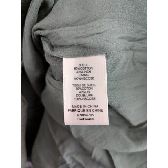 Rebecca Taylor linen blend sage ruffle dress size 0 - Picture 5 of 6